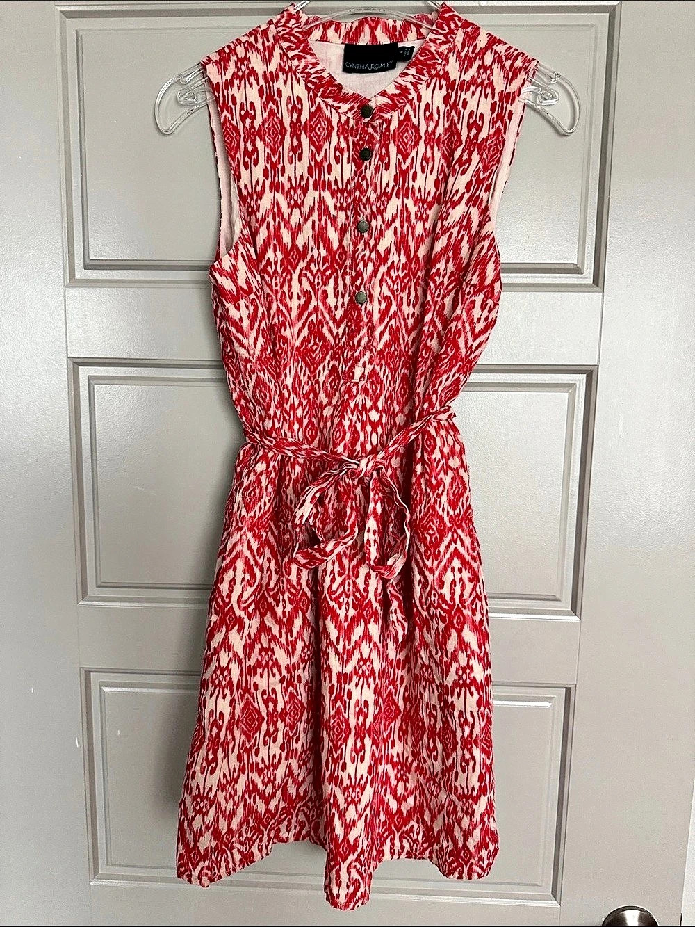 Cynthia Rowley Geometric Mini Dress Red & White Size 6